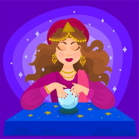 Fortune Teller Art, Crystal Ball Art, Student Illustration, The Fortune Teller, Creative Coding, Fortune Teller, Vector Photo, Crystal Ball, Metal Wall Decor