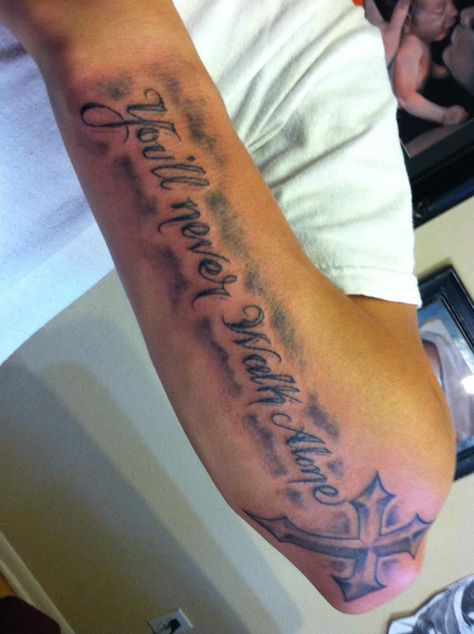 Alone Tatoos Ideas, Quote Tattoos For Men, Tattoo Quotes Men, My Name Tattoo, Tuff Pics, Rip Tattoos For Mom, Traditional Heart Tattoos, Arm Tattoos For Guys Forearm, Memorial Tattoo Ideas