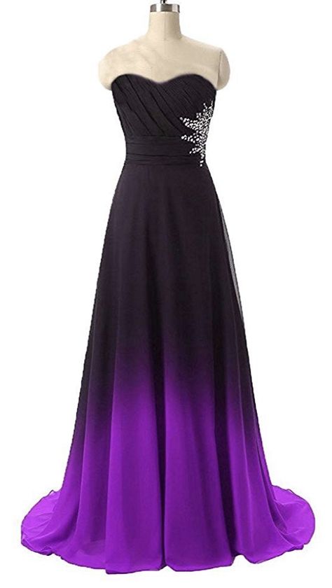 Black Blue And Purple Wedding Dress, Purple And Black Bridesmaid Dresses, Purple Ombre Prom Dress, Midnight Purple Dress, Black And Purple Bridesmaid Dresses, Black And Purple Dresses, Purple And Black Wedding Dress, Halloween Bridesmaid Dress, Black And Purple Wedding Dress