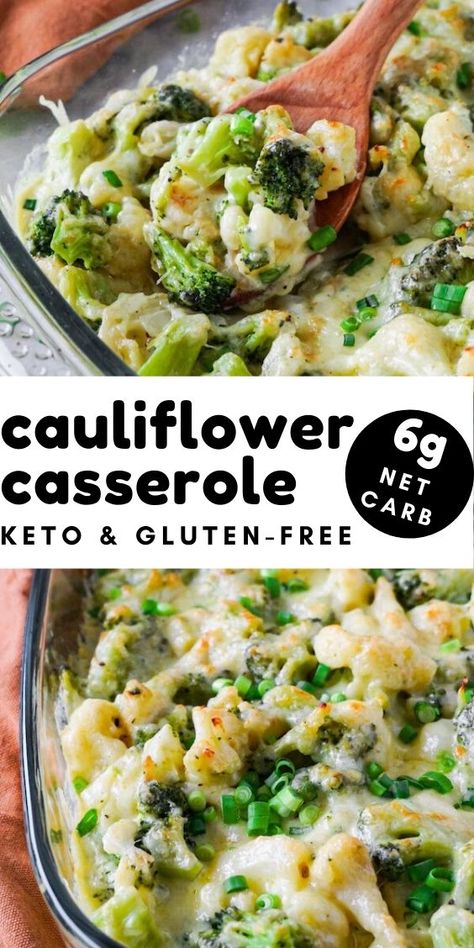 Creamy loaded keto and low carb cauliflower casserole with broccoli and cheese is an ultimate keto side dish – low-carb and high-fat deliciousness that can proudly take its place on your dining table. Veggie Casserole Recipes, Casserole With Broccoli, Casserole Broccoli, Keto Cauliflower Casserole, Low Carb Cauliflower Casserole, Broccoli Cauliflower Casserole, Keto Side Dish, Cauliflower Casserole Recipes, Broccoli And Cauliflower