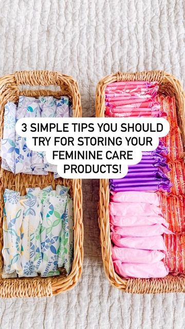 Tampon Storage By Toilet, Pad And Tampon Organization, How To Store Sanitary Pads In Bathroom, How To Store Pads And Tampons, Tampon Organization Bathroom, Pads And Tampons Organization, Tampon Storage Ideas, Tampon Organization, Pad Storage Ideas Period