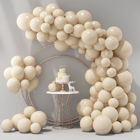 PRICES MAY VARY. 5”+10''+12” WHITE PARTY BALLOONS: White sand balloon garland kit includes 80pcs off white balloons: 30pcs 5 inch white latex balloons, 20pcs 10inch white cream balloons, 30pcs 12inch sand white balloons, 1 roll of balloons strip tape, 1roll of balloons glue, 1 matching color ribbon PREMIUM SAND WHITE BIRTHDAY BALLONS: Made of natural latex, KAINSY sand white latex balloons are durable and synthetic, non-toxic, which is long-lasting, and not easy to pop, safe to be used around ch Neutral Party Decorations, Neutral Party, Garland Arch, Arch Kit, White Balloons, White Sand, Latex Balloons, Balloon Garland, White Cream