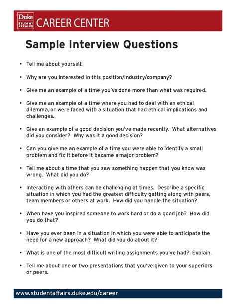 CAREER CENTER 	     Sample Interview Questions •	 Tell	me	about	yourself. •	 Why	are	you	interested	in	this	position/industry/company? •	 Give	me	an	example	of… Social Worker Interview Questions, Why Are You Interested In This Job, Recruitment Questions, Academic Resume, Sample Interview Questions, Job Interview Prep, Job Interview Answers, Interview Help, Job Interview Preparation