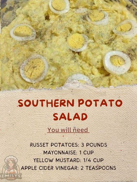 Deviled Egg Potato Salad, Sweet Pickle Relish, German Potato Salad Recipe, Southern Style Potato Salad, Southern Potato Salad, Classic Potato Salad, German Potato Salad, Sweet Pickles, High Carb