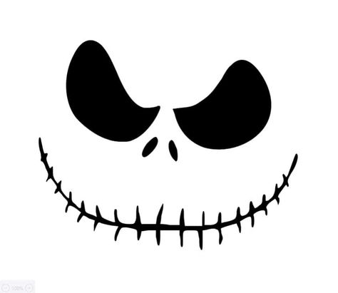 Easy Jack Skellington Light - Housewife Eclectic Jack Skellington Drawing, Jack Skellington Lights, Jack Tattoo, Nightmare Before Christmas Pumpkin, Jack Skellington Faces, Jack Skeleton, Skeleton Sticker, Idee Cricut, Pumpkin Carvings Stencils