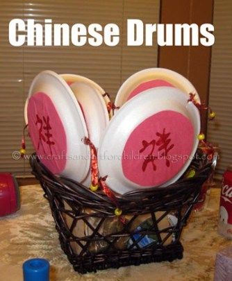 Chinese Drum, News Years Crafts For Kids, Chinese New Year Crafts For Kids, Chinese New Year Activities, Around The World Theme, Chinese New Year Party, Chinese Crafts, Chinese New Year Crafts, New Years Activities