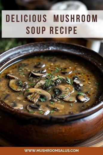 This mushroom soup recipe combines a variety of mushrooms with aromatic vegetables, herbs, and a touch of cream to create a rich, flavorful, and velvety soup. Mushroom And Herb Soup, Mushroom Variety Recipes, The Best Mushroom Soup, Mushroom Soups And Stews, How To Make Mushroom Soup Recipe, Mushroom Soup Creamy, Diy Mushroom Soup, Simple Mushroom Soup, Mushrooms Soup Recipes