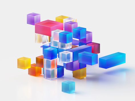 Microsoft 3D cubes looks 3d Pixel, Geometric 3d, Hand Painted Textures, 3d Cube, Glass Cube, Cube Design, Motion Graphics Design, 3d Illustrations, 3d Icons