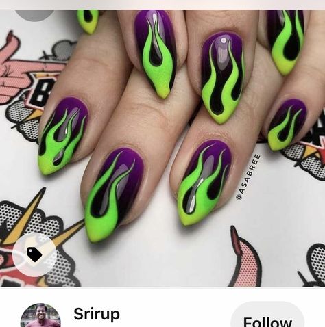 Maleficent Inspired Nails, Bettle Juice Nail Art, Maleficent Nail Art, Neon Halloween Nails, Maleficent Nails, Whimsical Nails, Nail Art Halloween, Disney Nail, Spooky Nails