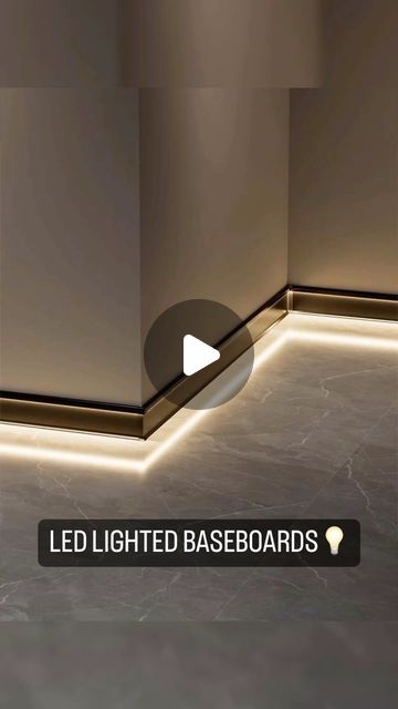 Redo Spaces • DIY • Interior Design • Remodel • Home on Instagram: "LED Lighted Baseboards 💡👇 

Comment “LED” for more info on how to get a kit.

@redospaces for more home improvement innovated products!

#redospaces #ledlights #ledlighting #ledlightstrip #ledbaseboard #innovatedhomesolutions #homeimprovementproducts" Lighted Baseboards, Diy Interior Design, Design Remodel, Interior Design Diy, Diy Interior, Led Light Strips, Baseboards, Led Ceiling Lights, Led Strip Lighting