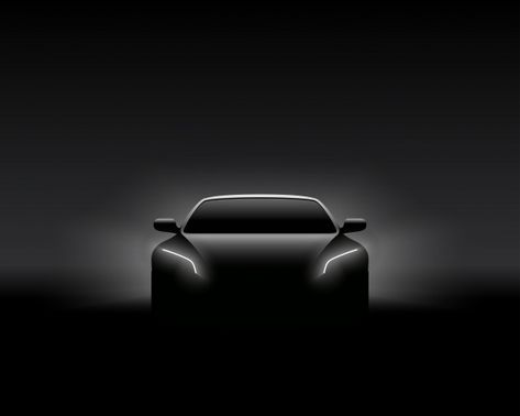 Front view dark concept car silhouette Premium Vector | Premium Vector #Freepik #vector #car #abstract #light #sport Car Top View, Characters References, Car Front View, Car Reference, Car Icon, Car Logo Design, Automotive Logo Design, Luxury Cars Audi, Car Silhouette