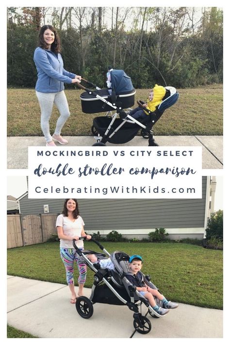 Shopping for a double stroller? Here is our comparison + video comparison of the City Select and the Mockingbird single to double stroller! Mockingbird Double Stroller, Double Stroller For Infant And Toddler, Mockingbird Stroller, City Select Double Stroller, City Select Stroller, Best Travel Stroller, Comparison Video, Best Double Stroller, Kids Strollers