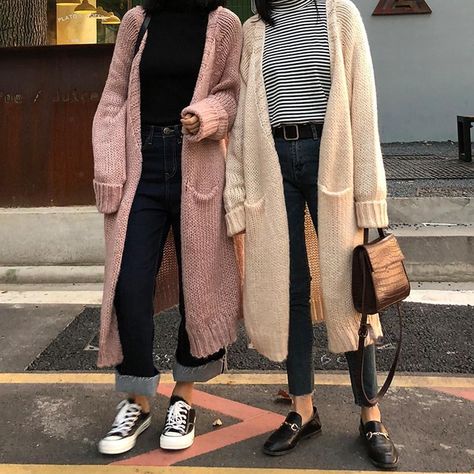 PINK AND MILK THICK KNIT LONG WARM KOREAN CARDIGANS Long Cardigan Pink, Oversized Long Cardigan Outfit, Extra Long Cardigan Outfit, Pink Long Cardigan Outfit, Long Pink Cardigan Outfit, Long Cardigan Outfit Winter Casual, Long Knit Cardigan Outfit, Cardigan Outfit Hijab, Long Pink Cardigan