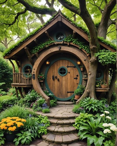 20 Coolest Tree House Ideas For Endless Backyard Fun – ToolzView Tree House Vibes, Barbie Tree House, Hobbit Tree House, Tree House Homes, Treehouse Homes, Cute Tree House, Storybook Cottage House Plans, Fairytale Backyard, Treehouse Diy