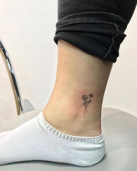 Tiny Flower Tattoos, Carnation Tattoo, Simple Flower Tattoo, Tiny Tats, Ink Therapy, Ankle Tattoo Small, Poppies Tattoo, Foot Tattoos For Women, Tattoos For Women Flowers