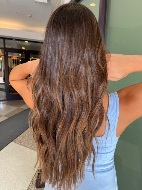 Brunette Brown Highlights, Prank Texts, Light Brunette Hair, Rambut Brunette, Brown Hair Looks, Brown Hair Inspo, Brunette Hair With Highlights, Vlasové Trendy, Brunette Balayage Hair