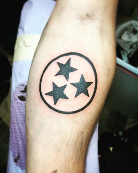 Tennessee Tri Star Tattoo, Tennessee Tristar Tattoo, Tristar Tattoo, Tennessee Tattoo Ideas, Tennessee Tattoo, Tennessee Tristar, Arm Tats, Tri Star, Star Tattoo