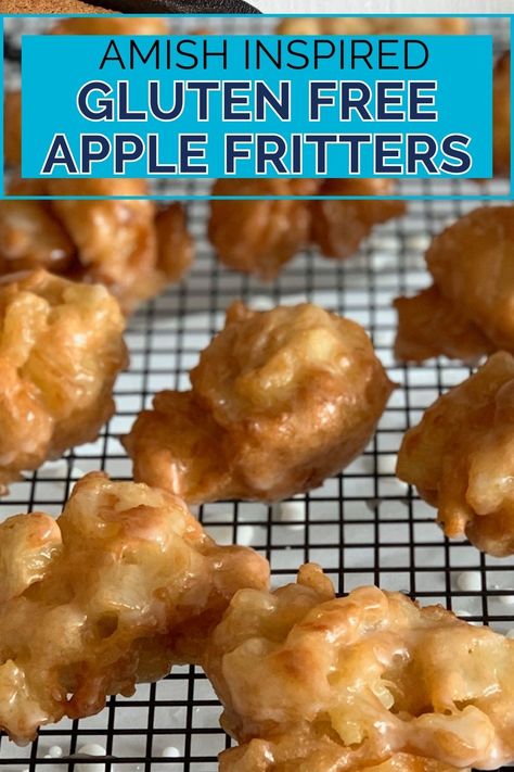 Gluten Free Apple Fritters (dairy free recipe too) - Eating Gluten and Dairy Free Gluten Free Apple Fritters, Fried Apple Fritters, Homemade Italian Meatballs, Cinnamon Sugar Apples, Dairy Free Recipe, Fried Apple, Gluten Free Apple, Double Chocolate Muffins, Apple Fritter