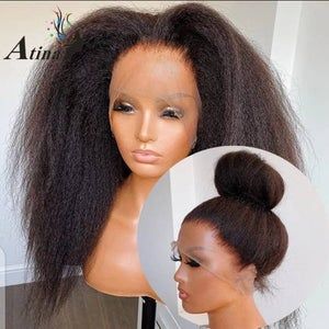 Full Lace Wig Glueless, 360 Lace Frontal Wig, Kinky Straight Hair, Natural Human Hair, Frontal Hairstyles, Natural Wigs, 360 Lace Wig, Lace Hair, Human Hair Lace Wigs