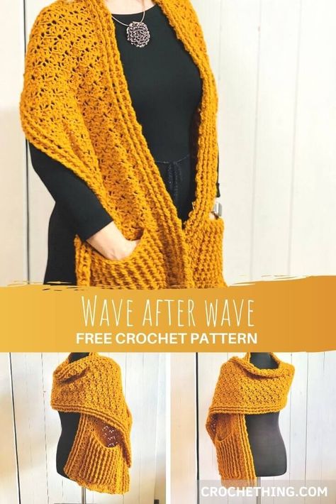 Cozy Creations: Free Crochet Shawl Patterns for Fall and Winter Free Crochet Shawl Patterns, Crochet Pocket Shawl, Crochet Shawl Patterns, Bolero Crochet, Pocket Shawl, Knit Bolero, Crochet Pocket, Bolero Pattern, شال كروشيه