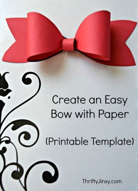 This Printable Paper Bow Template lets you easily make your own paper bows to decorate packages. Paper Bow Template, Paper Bows Diy, Paper Bows, Easy Bow, Paper Templates Printable, Door Decs, Bow Template, Paper Bow, Valentine Crafts For Kids