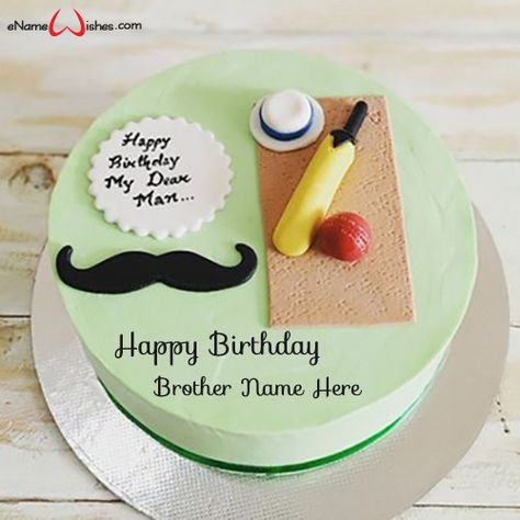 Bday Cake For Brother, Cake Ideas For Brother, Birthday Cake Brother, Cake For Brother, Birthday Cake For Brother, Name On Cake, Write Name On Cake, Anniversary Cake With Name, Birthday Cake Write Name