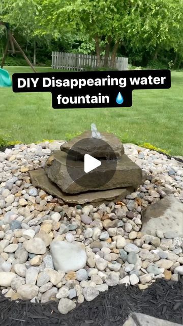 Rock Fountain Ideas Backyard Waterfalls, Bubble Rock Fountain, Easy Garden Water Features, Disappearing Water Feature, Water Fountains Front Yard, Diy Patio Water Features Ideas, Fire Pit And Water Feature Ideas, Simple Backyard Water Feature, Diy Rock Bubble Fountain