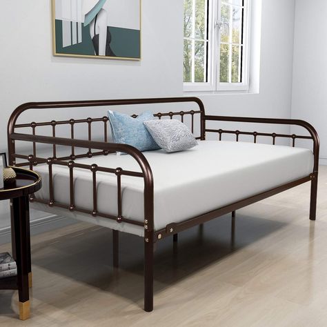 Daybed Frame, Bronze Furniture, Living Room Guest Room, Metal Daybed, Sofa For Living Room, Bed Platform, Box Spring Bed, Bed Springs, Metal Platform Bed