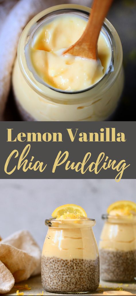 Vanilla Chai Pudding, Chia Seed Pudding Sweet, Lemon Cheesecake Chia Pudding, Lemon Cream Chia Pudding, Chia Seed Pudding Lemon, Passion Fruit Chia Seed Pudding, Sugar Free Lemon Pudding Recipes, Sugar Free Chia Seed Pudding, Lemon Chia Pudding Recipes