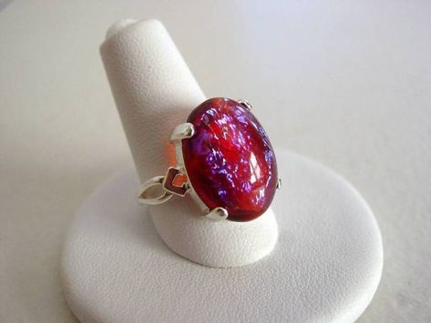 Do not show the beauty of the opal. Sterling silver ring, marked 925 with a. For matching sterling silver necklace, see item #281506546199. violet and blue and is gorgeous. The pictures. is a translucent rose color with streaks of. | eBay! Dragons Breath Fire Opal, Dragons Breath Opal, Jewelry Mexican, Fire Opal Jewelry, Vintage Gold Engagement Rings, Silver Jewelry Cleaner, Mexican Opal, Gold Anniversary Rings, Gemstone Ring Silver