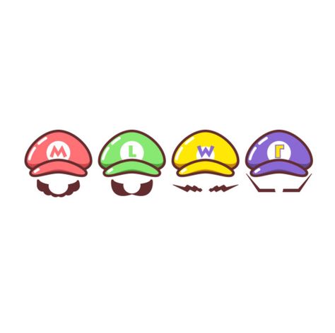 Kingdom Hats, Super Mario World Tiny Mario Tattoo, Luigi Hat Tattoo, Mario And Luigi Matching Tattoos, Super Mario Doodles, Super Mario Bros Tattoo Ideas, Simple Mario Tattoo, Princess Daisy Tattoo, Mario Hat Tattoo, Princess Peach Crown Tattoo