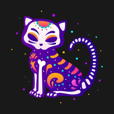 Check out this awesome 'Cute+Sugar+Skull+Mexican+Cat+Halloween+Day+Of+The+Dead' design on @TeePublic! Cat Sugar Skull, Mexican Cat, Cute Sugar Skull, Sugar Skull Cat, Mexican Sugar Skull, Sugar Skull Tattoos, Mexican Holiday, Mexican Skulls, Sugar Skull Art