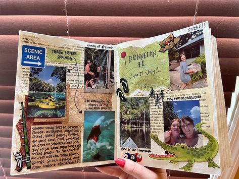 Scrapbook Pictures Ideas, Travel Documentation Ideas, Memory Scrapbook Aesthetic, Scrapbook Life Story, Things To Scrapbook, Monthly Scrapbook Ideas, Scrapbook Page Inspiration, Poloroid Scrapbook Ideas, Picture Diary Ideas