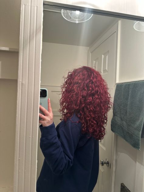 Red Hair Color Ideas, Cherry Red Hair, Dyed Curly Hair, Natural Curly Hair Cuts, Red Hair Inspo, Wine Hair, Cherry Hair, Red Curly Hair, Dyed Red Hair