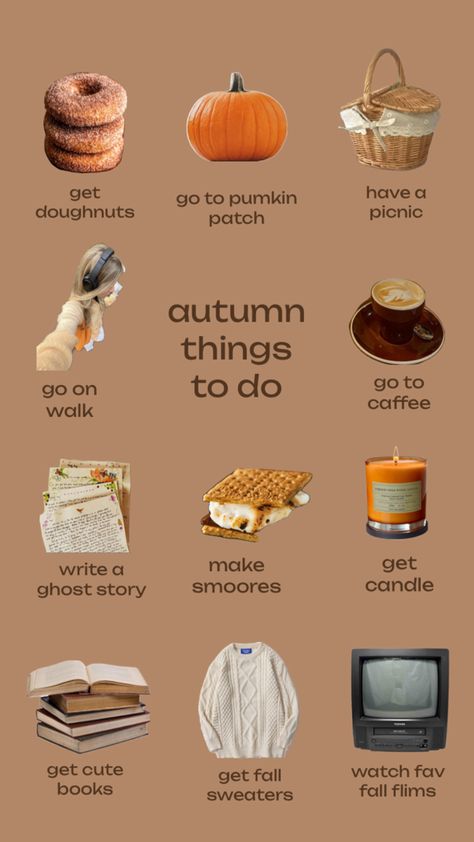 #autumn #fall #halloween Autumn Must Haves, Autumn List, Season Activities, Autumn Things, Autumn Essentials, Scrapbook Inspo, Fall Basics, October Activities, Fall Boards