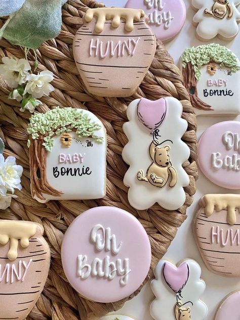 Golden Custom Created Cookies Pooh Baby Shower Cookies, Vintage Winnie The Pooh Cookies, Winnie The Pooh Baby Shower Cookies Girl, Winnie The Pooh Cookies Baby Girl, Winnie The Pooh Royal Icing Cookies, Winnie The Pooh Baby Shower Cookies, Winnie The Pooh Cookies, Baby Girl Cookies, Baby Nursery Inspiration