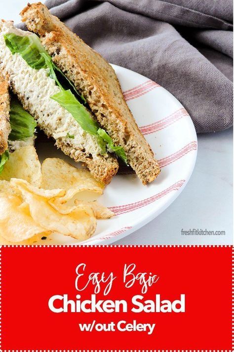 Easy Basic Chicken Salad without Celery is a yummy chicken salad recipe you'll make over and over. Chicken salad without celery- healthy chicken salad. Easy Lunch Ideas. #chickensalad #chickensaladnocelery #chickensaladsandwich #worklunch Chicken Salad Recipe Without Celery, Chicken Salad Without Celery, Basic Chicken Salad, Basic Chicken Salad Recipe, Pressure Cooking Chicken, Sheet Pan Meals Chicken, Chicken Salad Sandwich Recipe, Healthy Chicken Salad Recipe, Celery Recipes