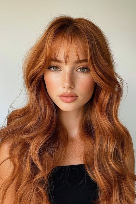 Ginger Hair Makeup Ideas, Ginger Hair Outfits Style, Caramel Red Hair, Warm Caramel Hair, Outfits And Makeup, Ginger Makeup, Apricot Hair, Fire Red Hair, The Wet Look