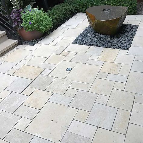 Tiles For Outdoor Patio, Cream Pavers Patio, Veranda Tiles Ideas, Patios Flooring Ideas, Driveway Tiles Ideas, Small Patio Stone Ideas, Outside Flooring Ideas Backyards, Front Yard Tiles Ideas, Yard Tiles Ideas