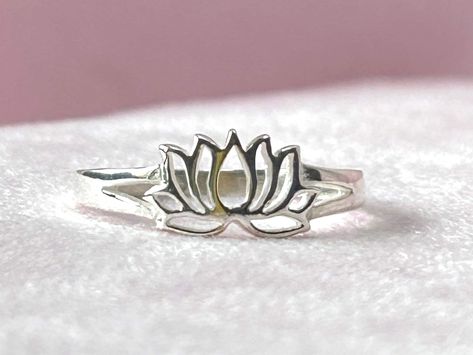 Lotus Flower Sterling Silver Ring - Symbol of Purity and Renewal - Gift Box Included" by Crystalserendipityuk on Etsy Pink Cleaning, Lotus Ring, Pretty Accessories, Pink Gift Box, Spiritual Growth, Lotus Flower, Silver Band, Cleaning Cloth, Sterling Silver Ring