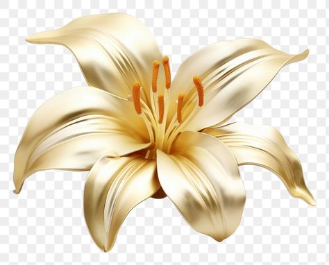 Lilly Flower, Flower 3d, Album Art Design, Golden Flower, Flower Petal, Gold Flower, Lily Flower, Gold Flowers, Album Art