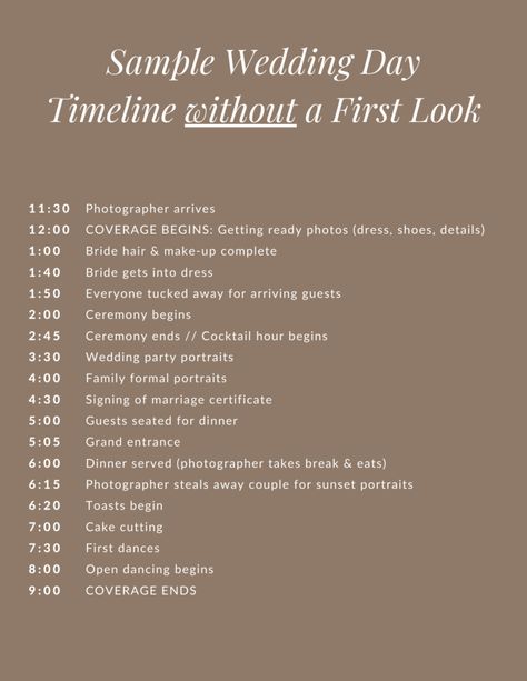 Wedding Day Timeline For 2pm Ceremony, 1pm Ceremony Timeline, Wedding Timeline With First Touch, 2pm Wedding Ceremony Timeline, Wedding Time Line Day Of, Day Of Wedding Timeline 2:00 Ceremony, Wedding Timeline 6pm Ceremony, 2pm Wedding Day Timeline, 4 O’clock Wedding Timeline