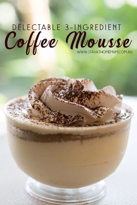 Pudding Recept, Mousse Recipes Easy, Coffee Mousse, 3 Ingredient Desserts, Mousse Dessert, 3 Ingredient Recipes, Mousse Recipes, Läcker Mat, Dessert Ingredients