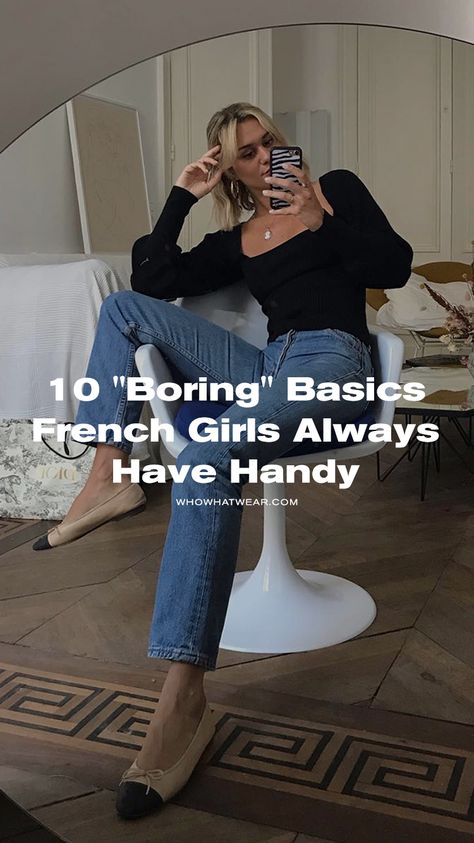 The 10 fashion basics French girls always have handy French Style Fashion Midsize, French Open Outfit Fashion, Justine Leconte Fashion, French Girl Casual Outfit, Midsize French Fashion, French Fashion 2024, French Casual Outfits, French Mom Style, French Aesthetic Fashion