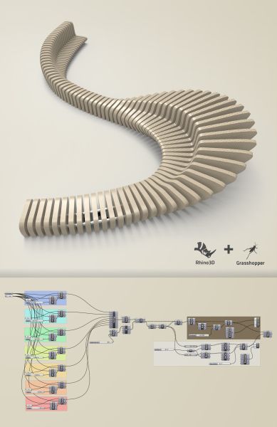 Unique Bench, Grasshopper Rhino, Computational Design, Parametric Architecture, 3d Cnc, Building Furniture, Generative Design, Digital Fabrication, Parametric Design