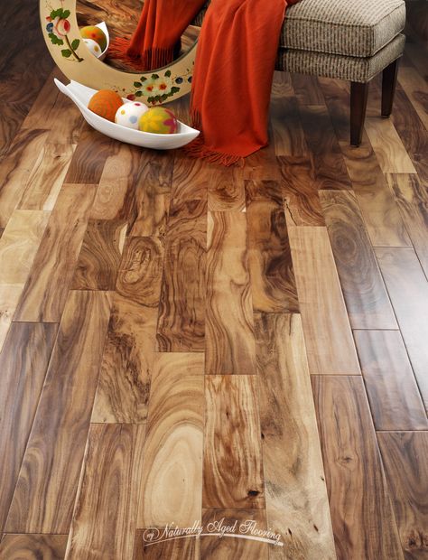 "Eye catching for its stunning rings and attractive wood grain, Pacific Engineered Hardwood Flooring brings to your floors the visual appeal and natural toughness of Acacia wood, and the remarkable durability that only engineered hardwood can deliver.The planks of Pacific hardwood flooring display the splendid reddish-brown tones and dark veins distinctive of Acacia wood, providing a warm, rich touch to the surface with its contrasting rings and streaks of color. 25.83 SQ-FT per box Acacia Flooring, Acacia Hardwood Flooring, Acacia Wood Flooring, Wood Floor Colors, Dark Hardwood, Wood Floors Wide Plank, Wide Plank Flooring, Wood Look Tile, Solid Hardwood Floors