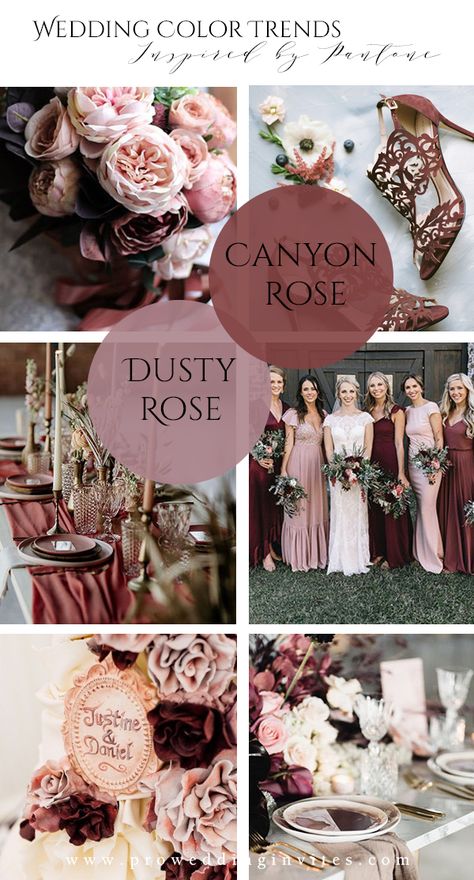 Canyon Rose Wedding, Spring Wedding Theme, Acrylic Invites, Dusty Rose Wedding Colors, Rose Wedding Theme, Wedding Theme Color Schemes, Canyon Rose, Dusty Pink Weddings, Pink Wedding Colors