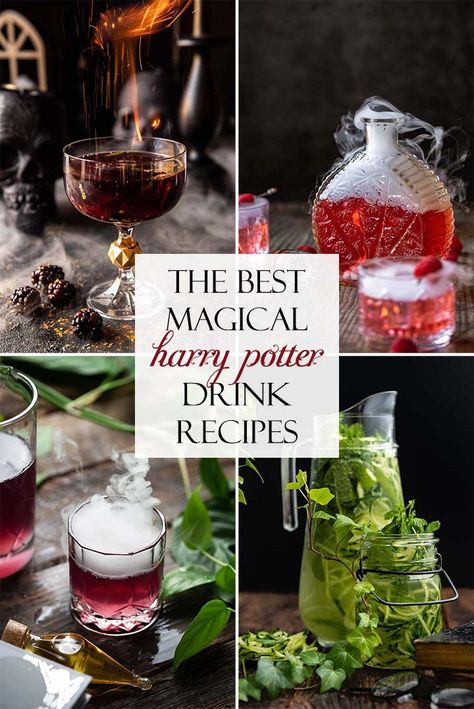 Harry Potter Inspired Alcoholic Drinks, Harry Potter Drinks Alcohol Cocktails, Firewhisky Harry Potter, Harry Potter Theme Alcohol Drinks, Harry Potter Themed Drinks Non Alcoholic, Harry Potter Wedding Cocktails, Alcoholic Potion Drinks, Harry Potter Mocktails Kids, Easy Harry Potter Cocktails