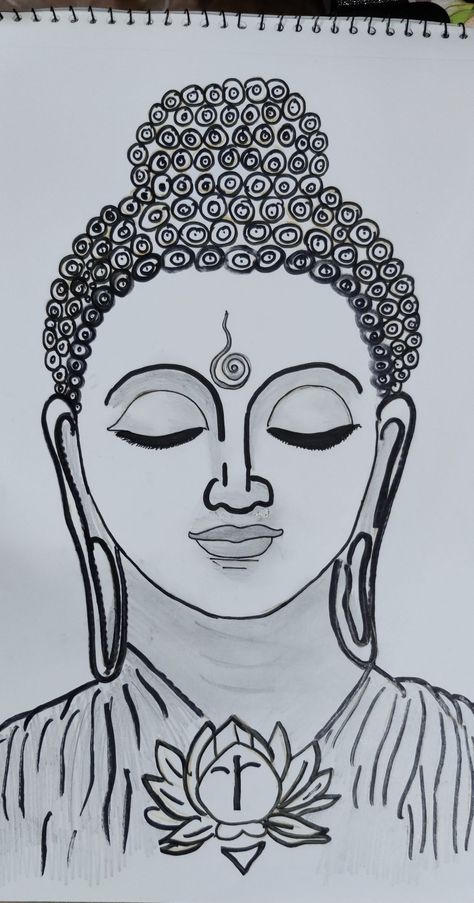 https://youtu.be/H6U79fphgNg Bhudha Image Pencil Drawing, Buddha Pencil Sketch Art, Buddha Drawing Easy, Lippon Art, Collage Quilting, Buddha Drawing, Acrylic Rangoli, Pencil Drawing Images, Buddha Art Drawing