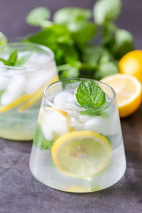 Mint Infused Water, Lemon Mint Water, Lemon Infused Water, Mule Cocktail, Mint Water, Frozen Lemonade, Infused Water Recipes, Fruit Infused Water, Lemon Mint